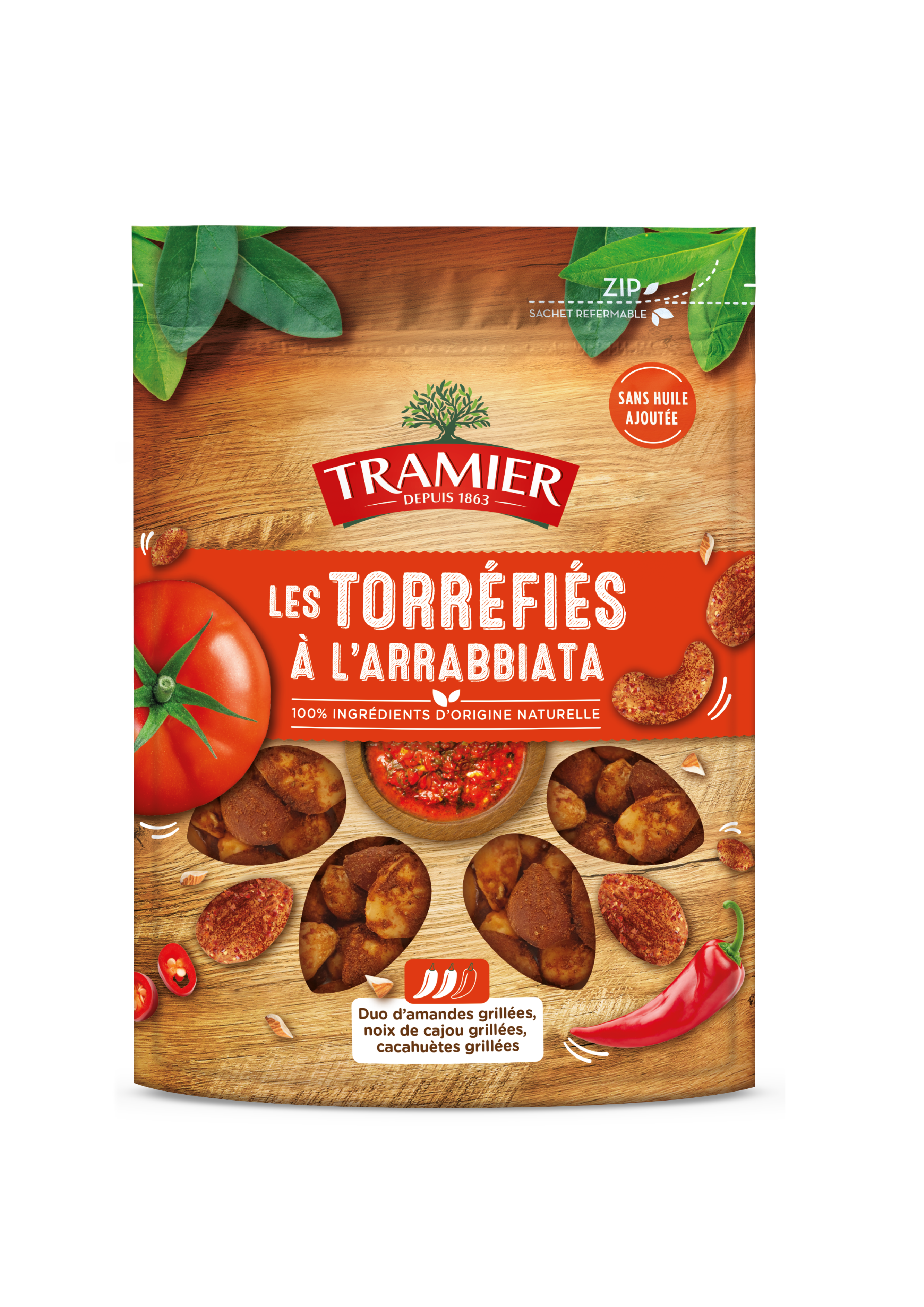 Tramier Les Torréfiés Aromatisés à l'Arrabbiata 175g 100% Aromes naturels