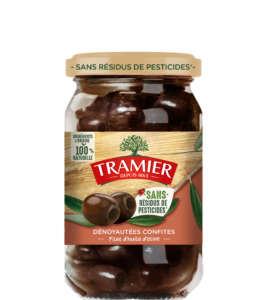 TRAMIER Olives Noires Confites 100% Origine Naturelle et Sans Résidus de Pesticides 150g