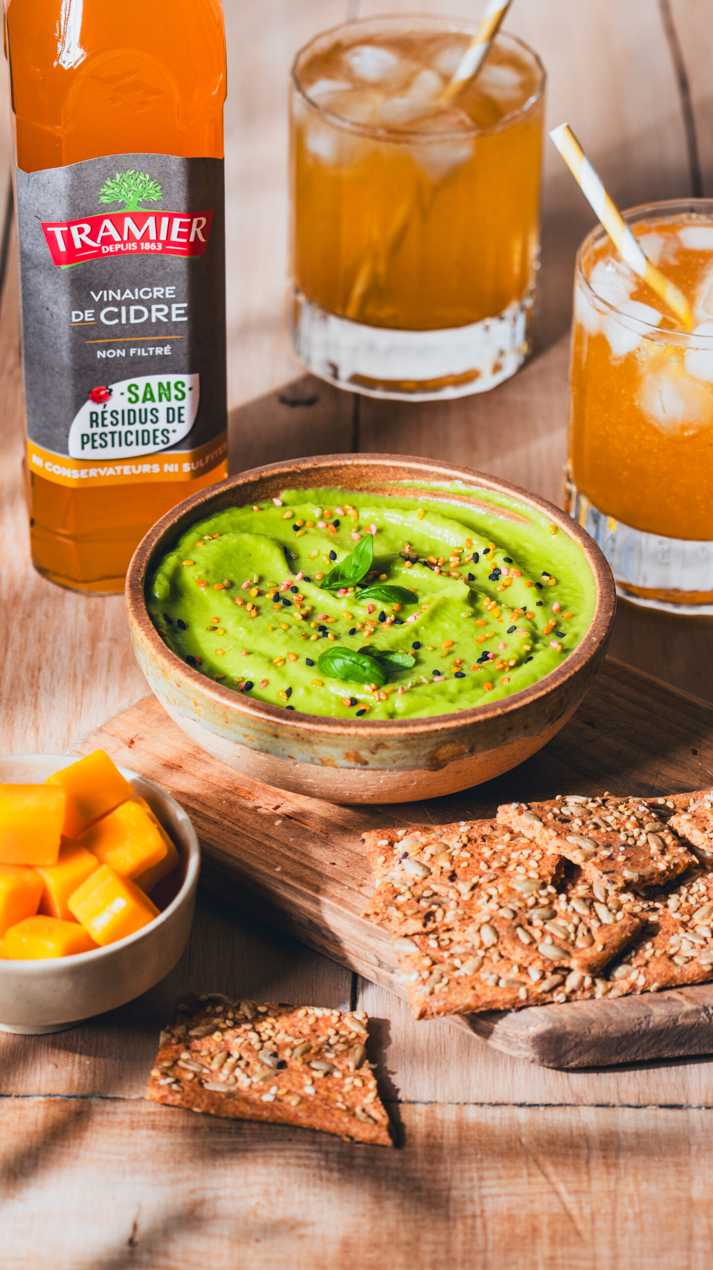 Mocktail tonique au vinaigre de cidre, pomme et gingembre